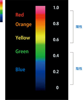 色調変化カラースケール説明図